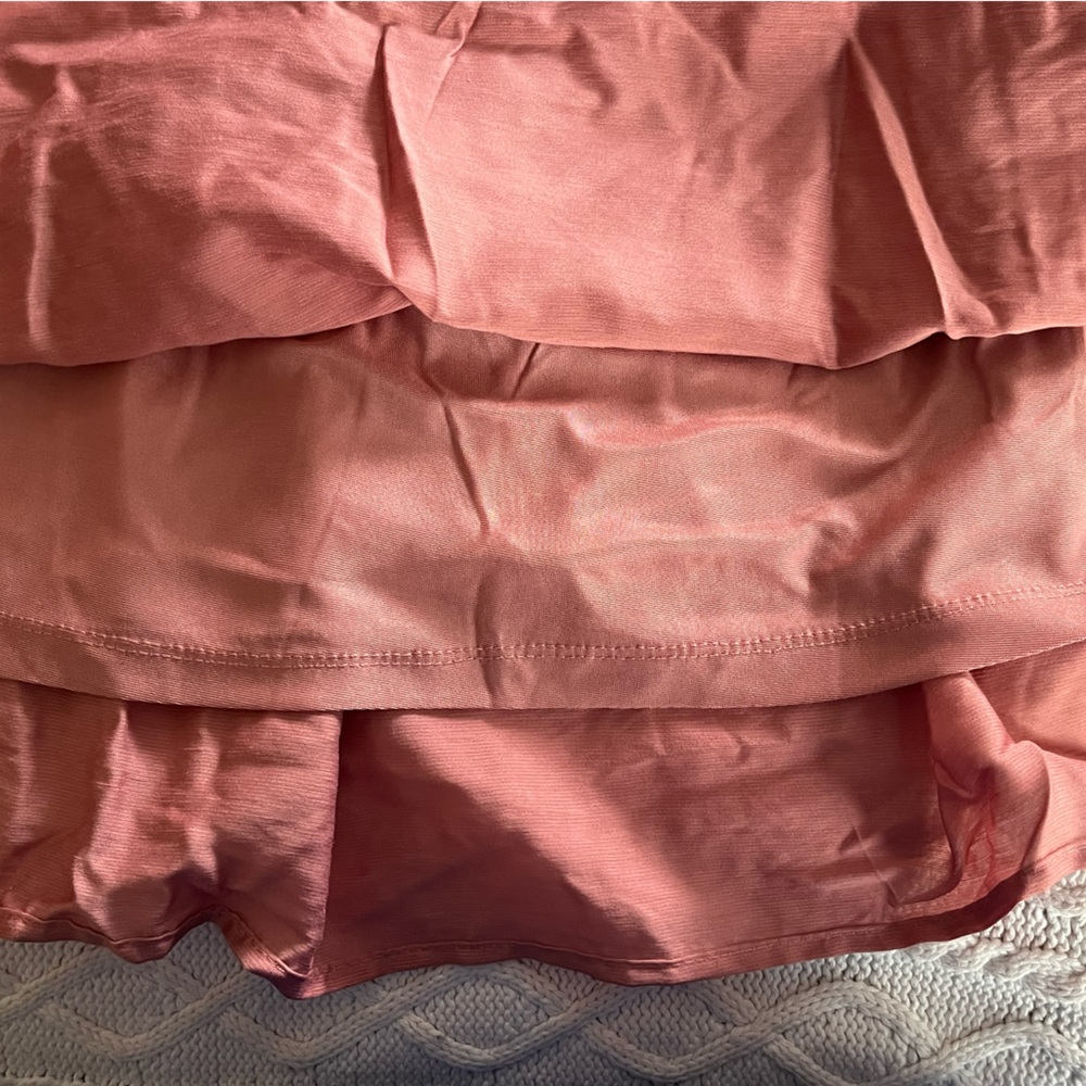 August Sky Dark Blush Puffy Sleeve Stretchy Maxi Dress Women’s size medium - Picture 14 of 15